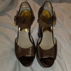 Michael Kors Brown Snake skin Wedges
